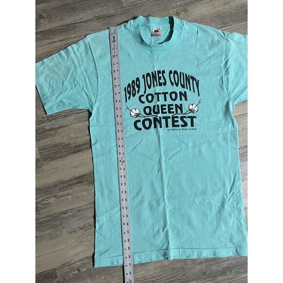 Vtg Cotton Queen Contest T-Shirt Texas Large Blue Single Stitch USA Made Tee 80s - Picture 4 of 8